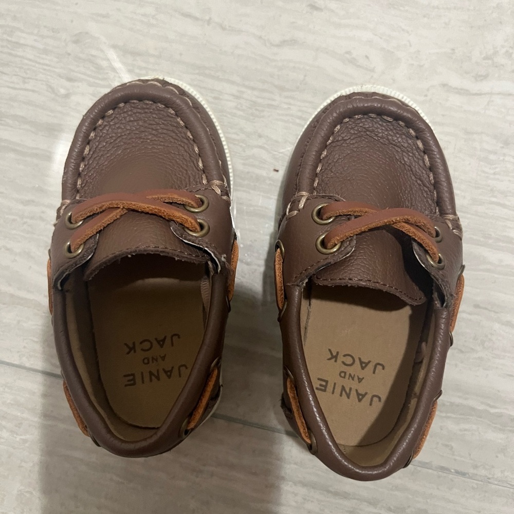 Janie and Jack Brown Leather Baby Loafers